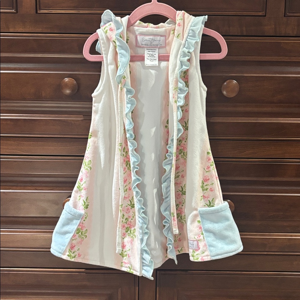 SweetHoney Pink and White 3T swim coverup